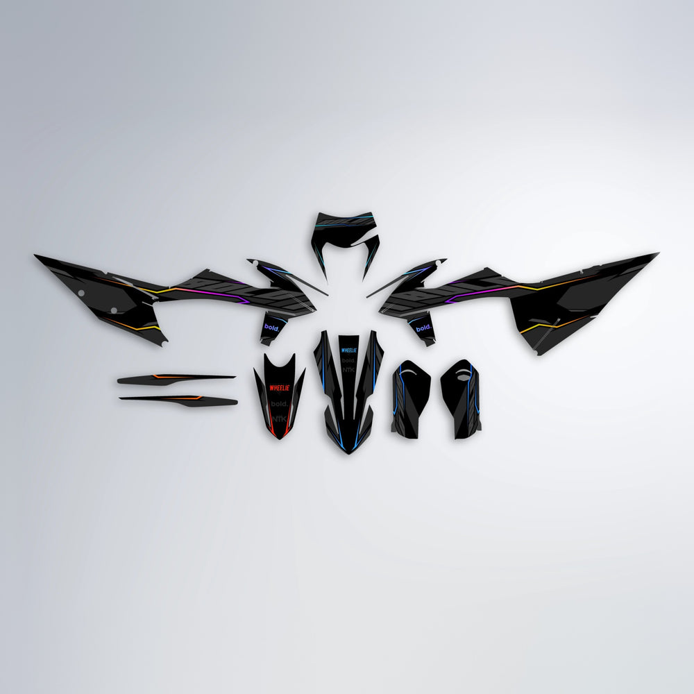 DRIFT graphics kit parts layout in Sunset Fade