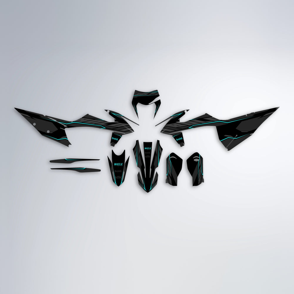 DRIFT graphics kit parts layout in Teal
