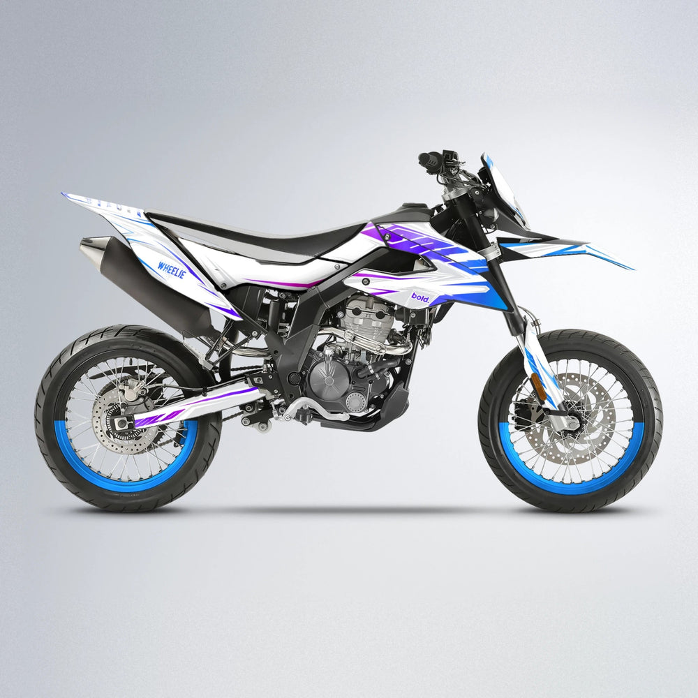 EKKE Aprilia SX 125 supermoto graphics kit in Blue Purple Fade