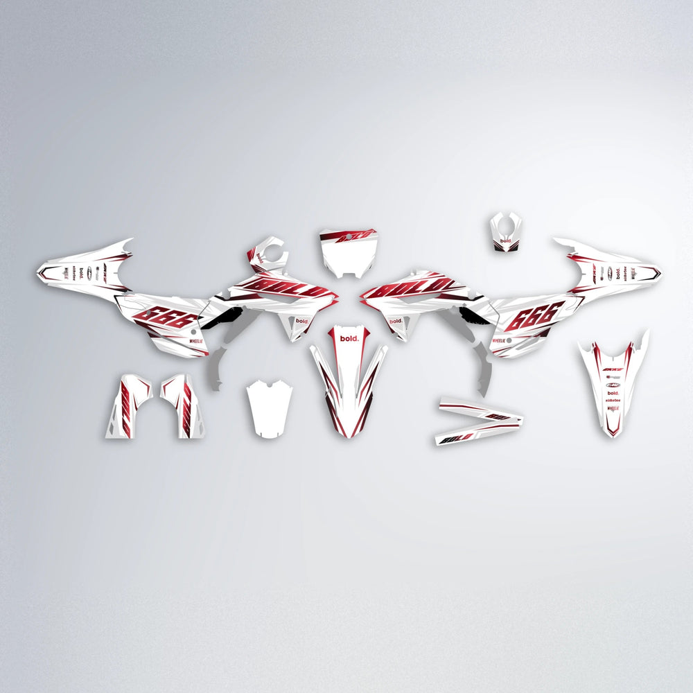 EKKE Honda graphics kit parts layout in Black & Red