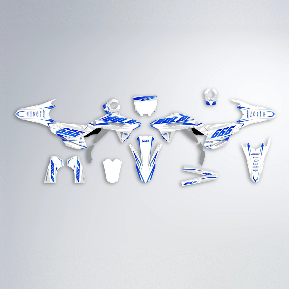 EKKE Honda graphics kit parts layout in Blue