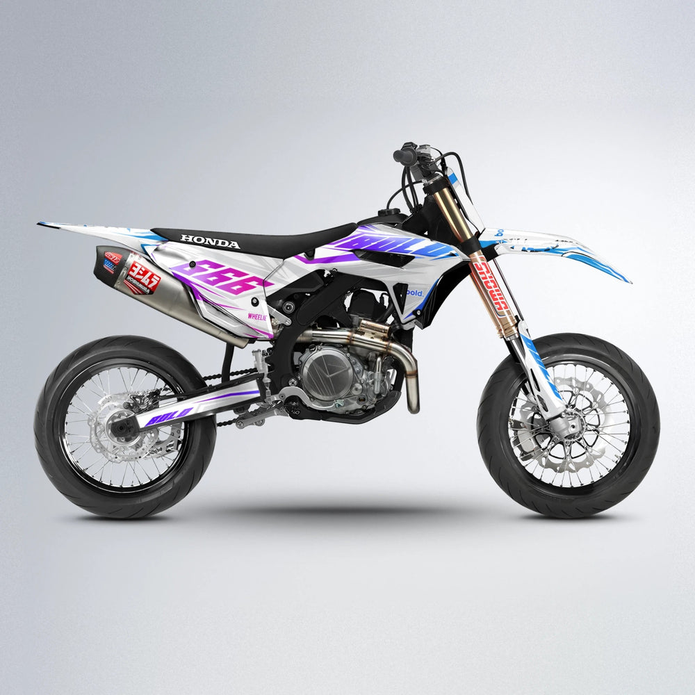 EKKE Honda supermoto graphics kit in Blue Purple Fade