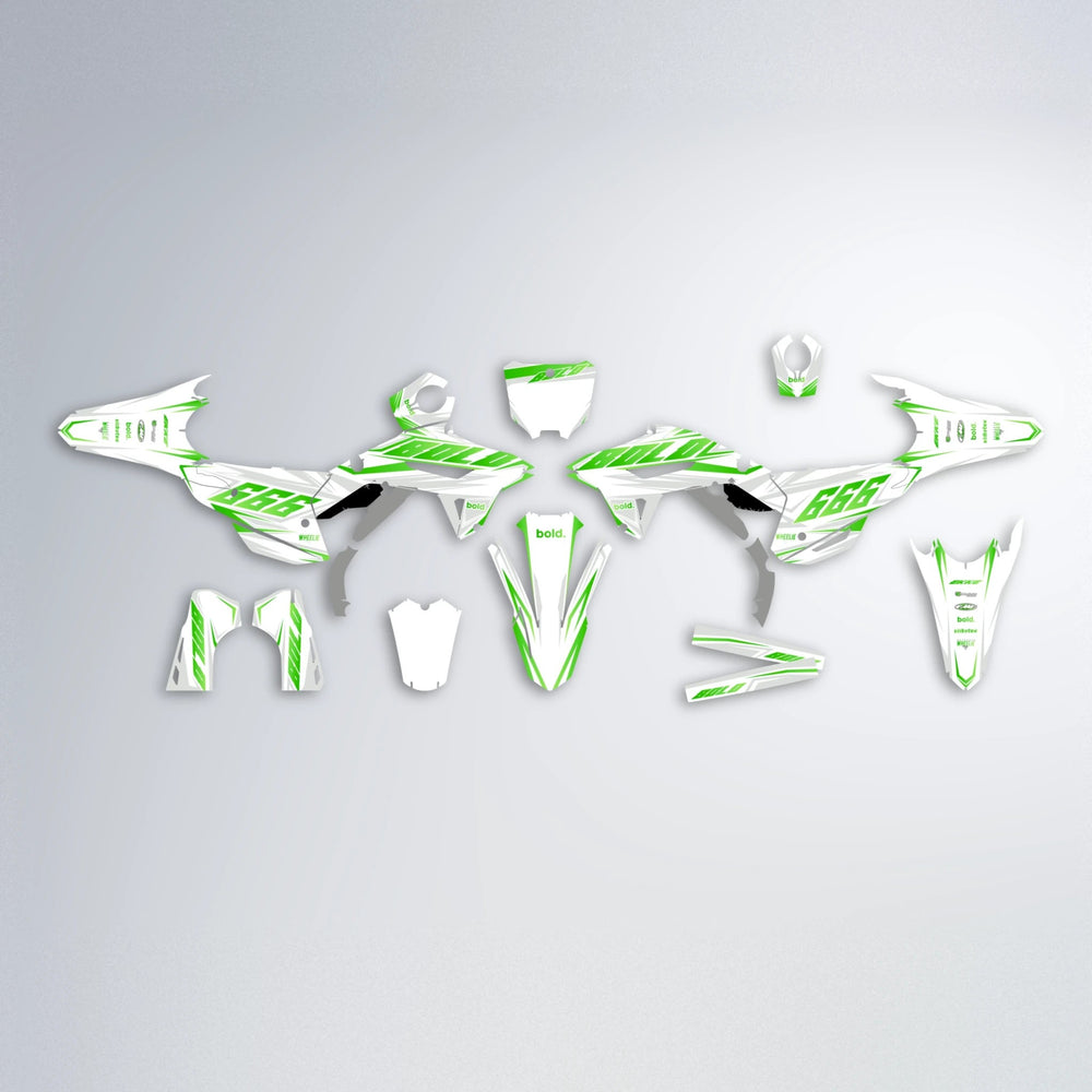 EKKE Honda graphics kit parts layout in Green