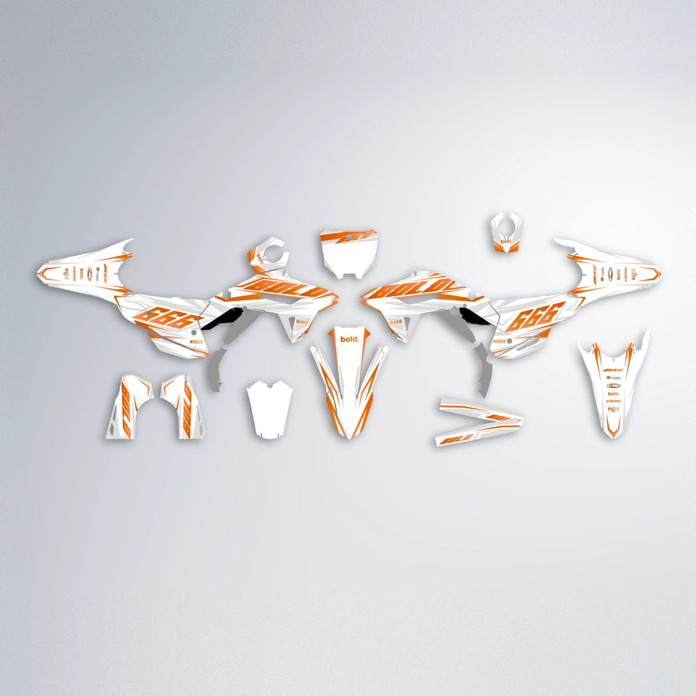 EKKE Honda graphics kit parts layout in Orange