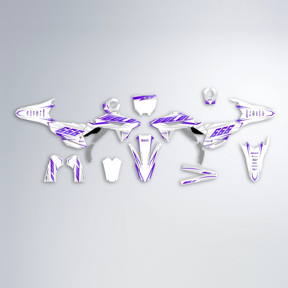 EKKE Honda graphics kit parts layout in Purple