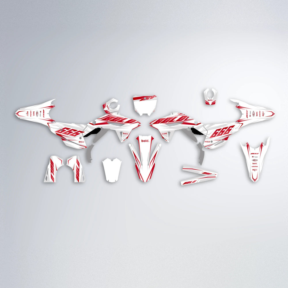 EKKE Honda graphics kit parts layout in Red