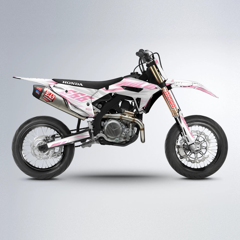 EKKE Honda supermoto graphics kit in Sakura Pink