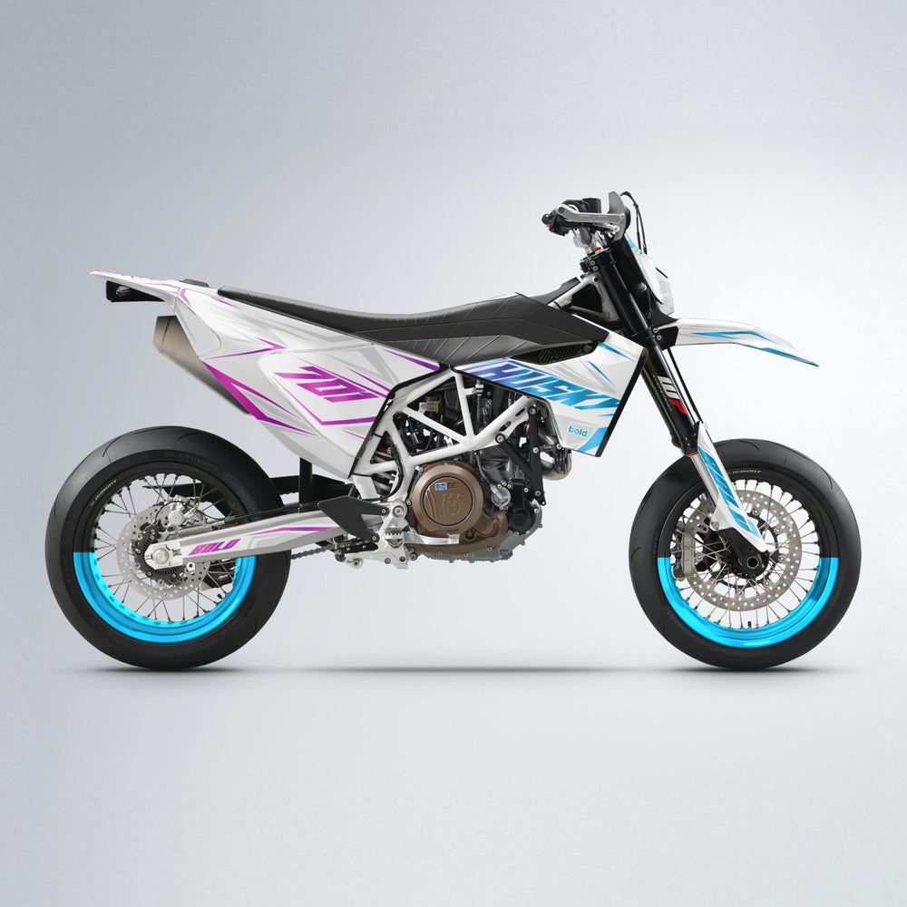 EKKE Husqvarna 701 supermoto graphics kit in Pink & Light Blue