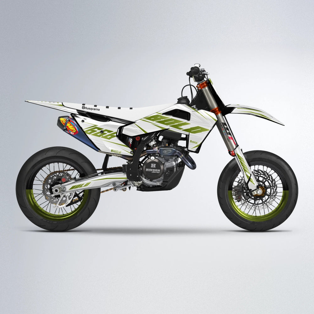 EKKE Husqvarna FE/TE supermoto graphics kit in Olive