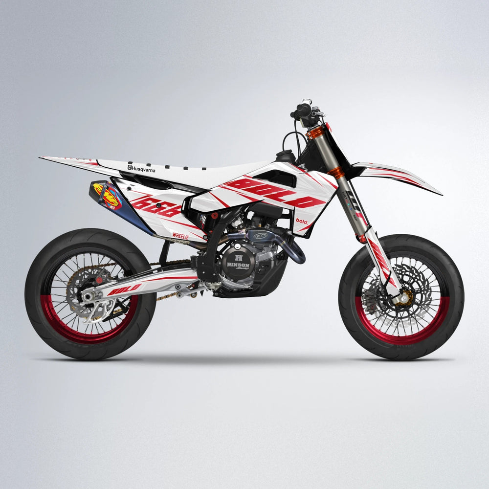 EKKE Husqvarna FE/TE supermoto graphics kit in Red