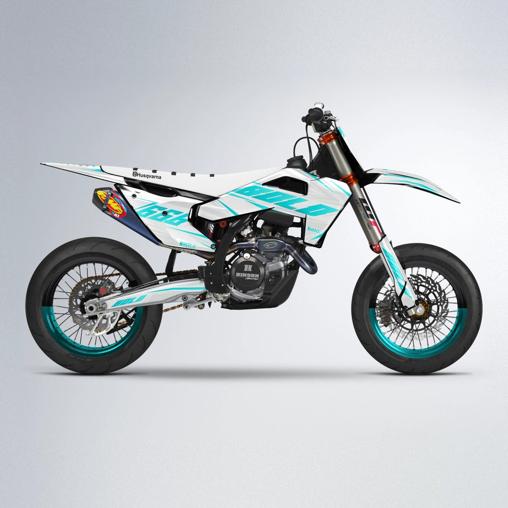 EKKE Husqvarna FE/TE supermoto graphics kit in Teal