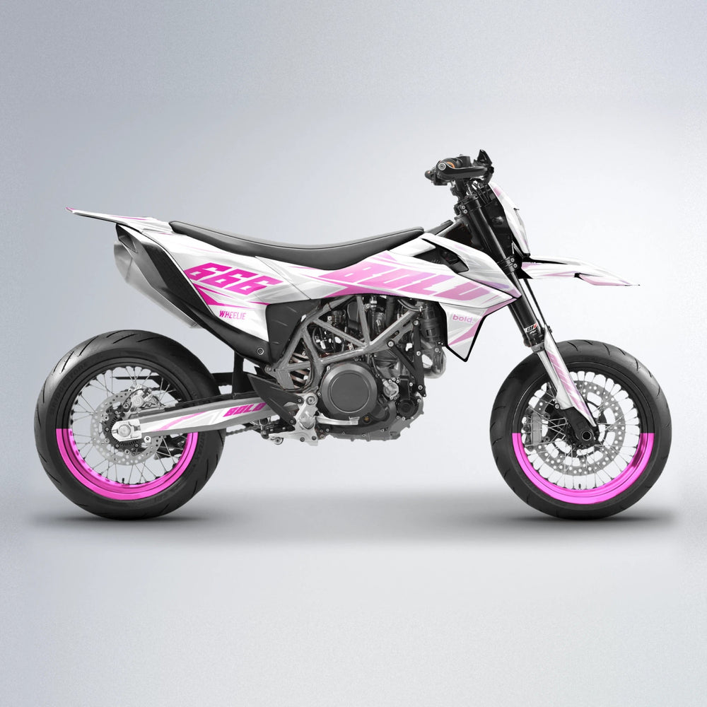 EKKE KTM SMC 690 supermoto graphics kit in Flamingo
