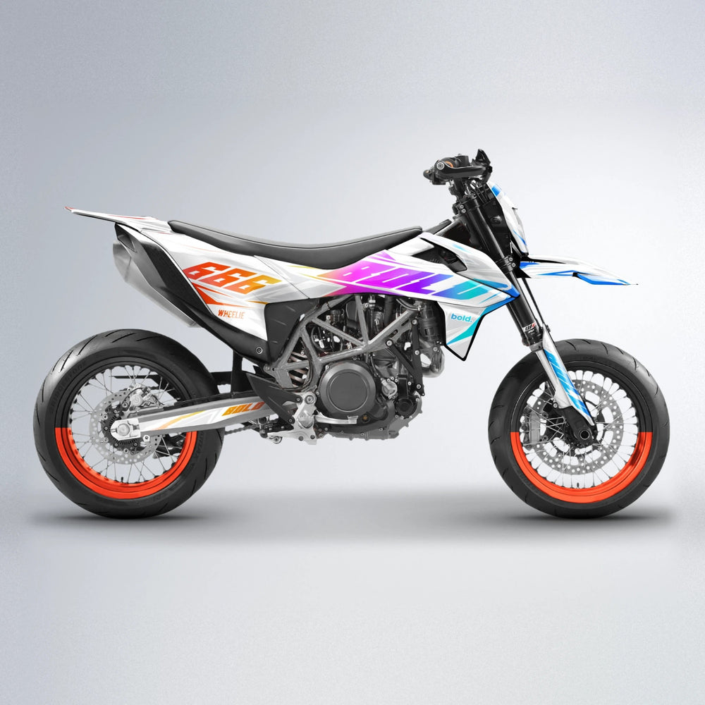 EKKE KTM SMC 690 supermoto graphics kit in Sunset Fade