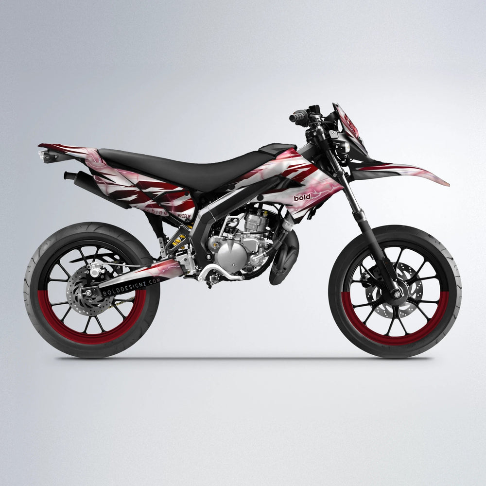 EKKE V2 Derbi Senda supermoto graphics kit in Black & Red