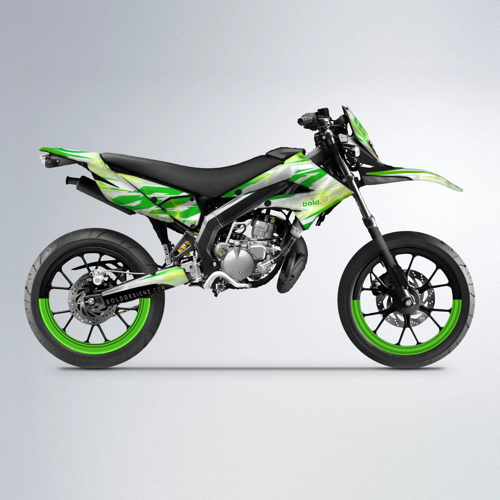 EKKE V2 Derbi Senda supermoto graphics kit in Green