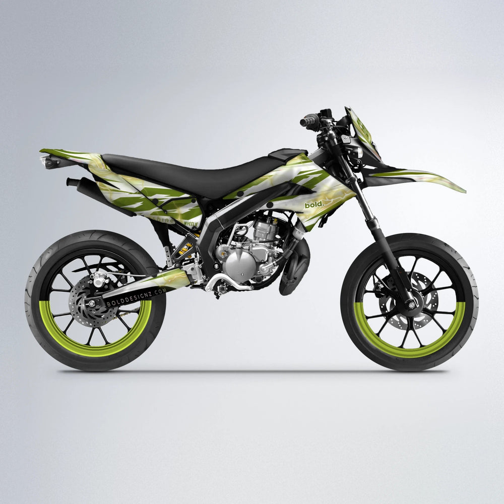 EKKE V2 Derbi Senda supermoto graphics kit in Olive