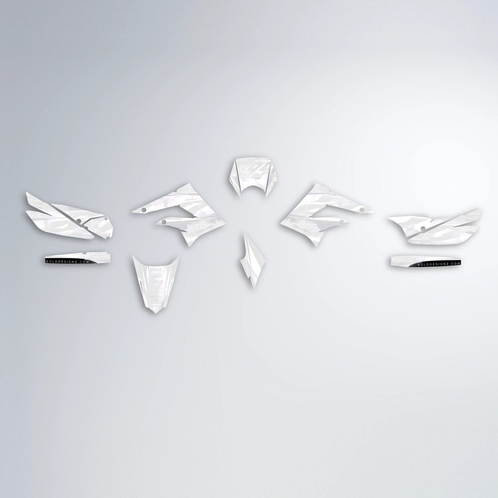 EKKE V2 Derbi Senda graphics kit parts layout in White
