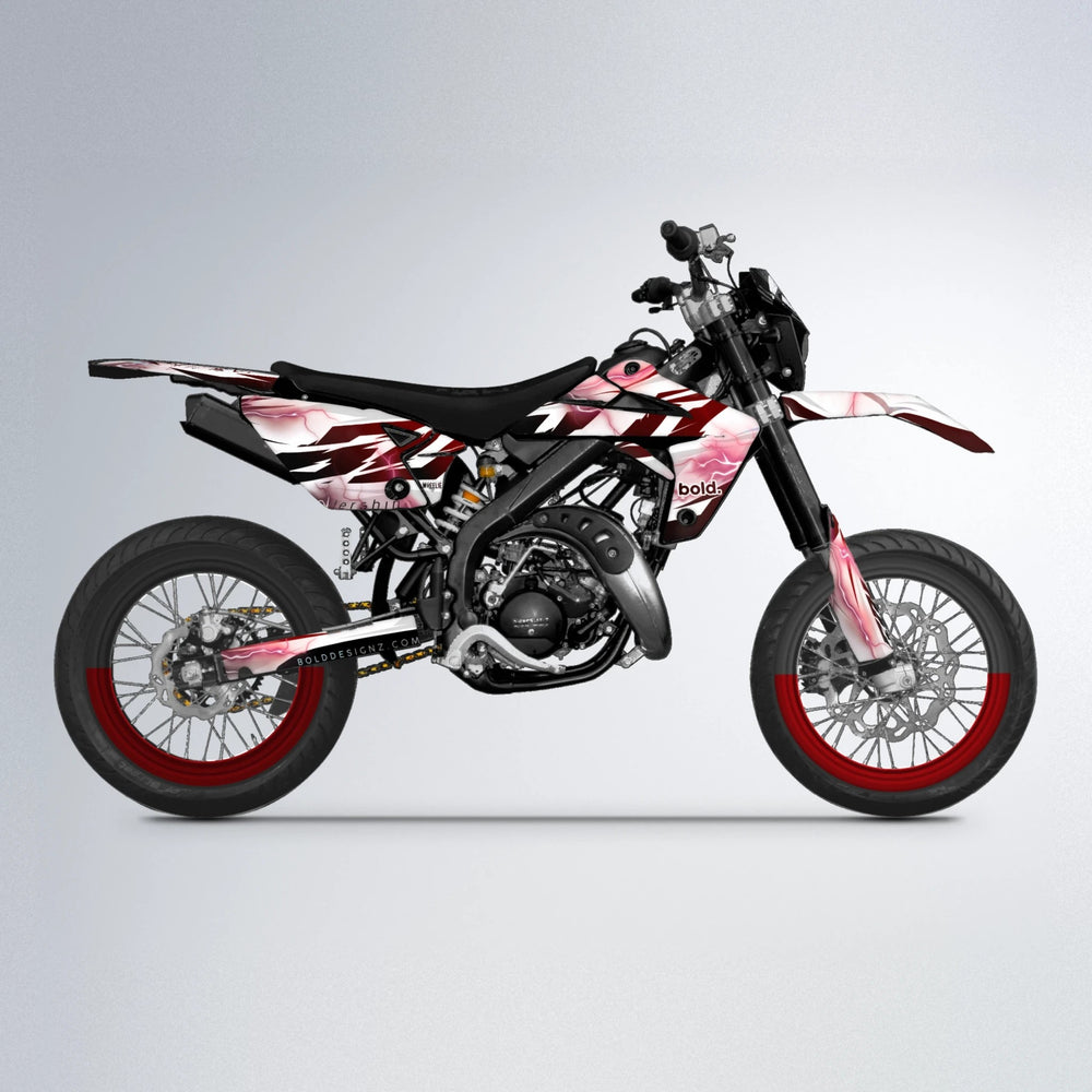 EKKE V2 Rieju MRT supermoto graphics kit in Black & Red
