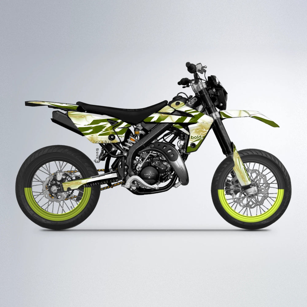EKKE V2 Rieju MRT supermoto graphics kit in Olive