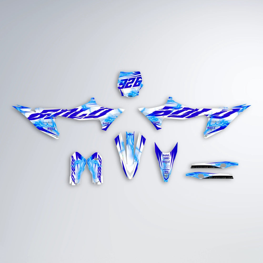 EKKE V2 Stark Varg SM graphics kit parts layout in Blue