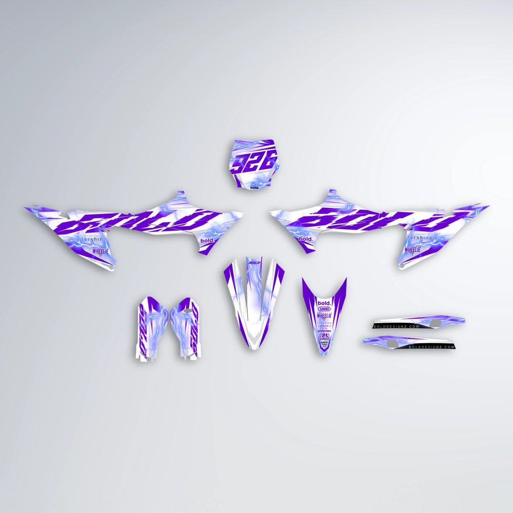EKKE V2 Stark Varg SM graphics kit parts layout in Purple