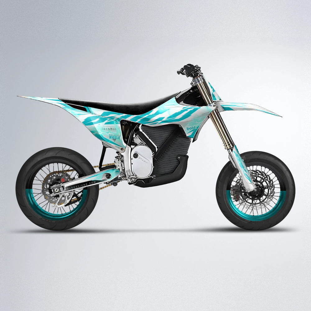 EKKE V2 Stark Varg SM supermoto graphics kit in Teal