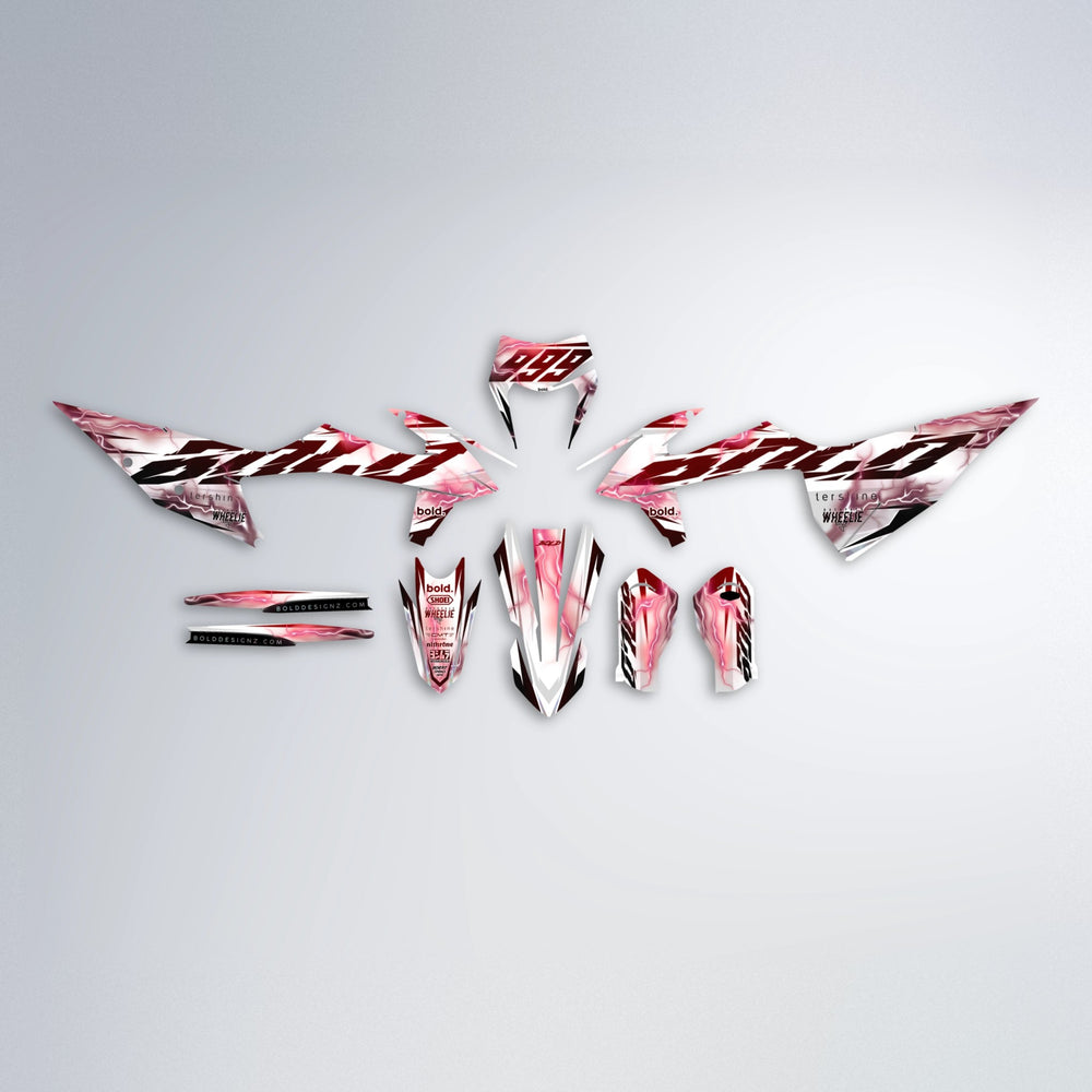 EKKE V2 graphics kit parts layout in Black & Red