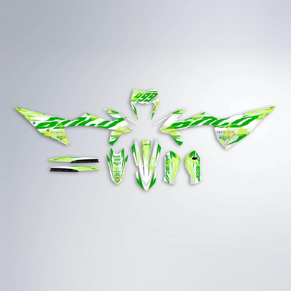 EKKE V2 graphics kit parts layout in Green