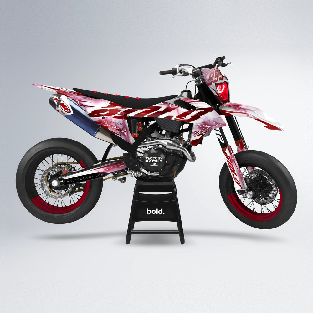 EKKE V2 supermoto graphics kit in Red Chrome