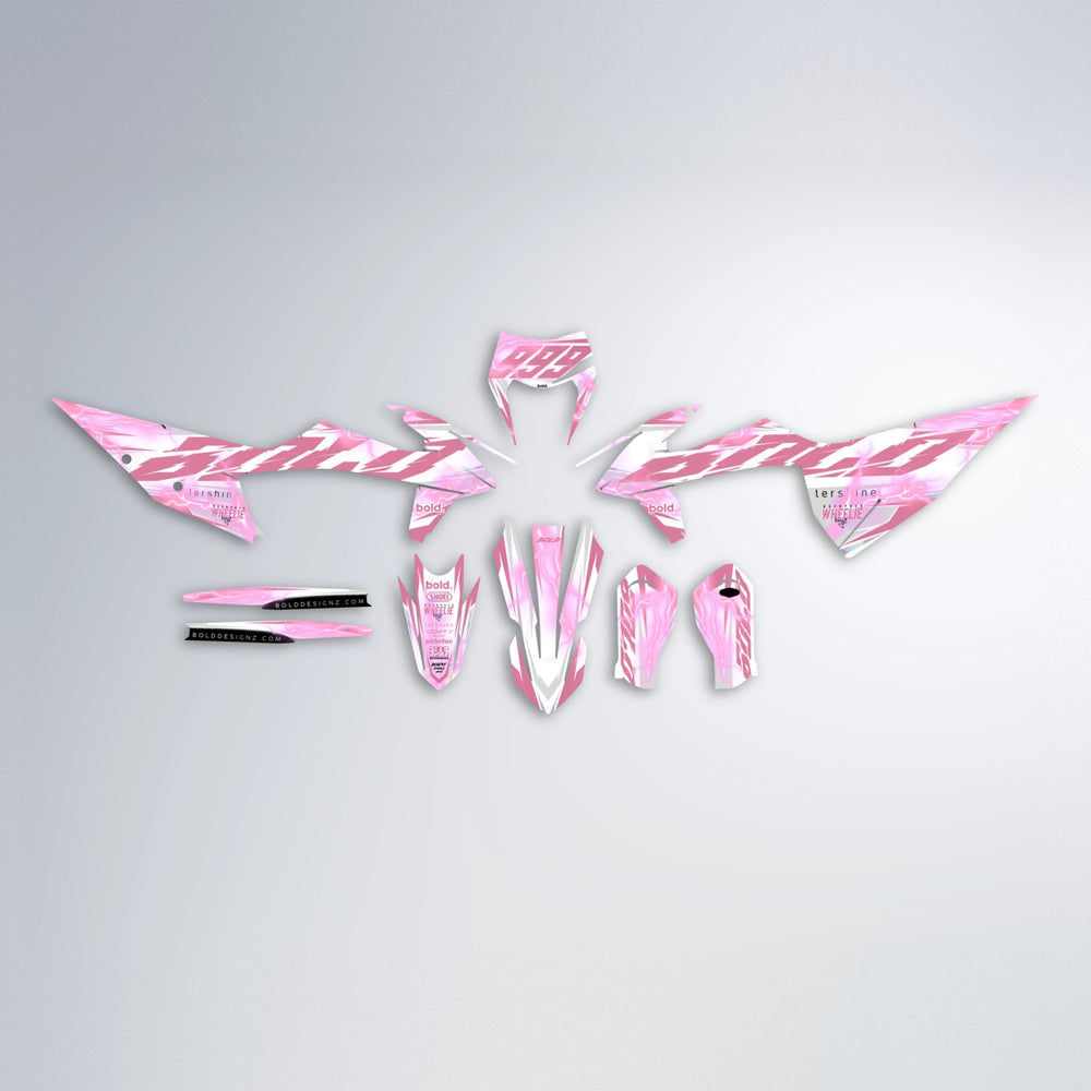 EKKE V2 graphics kit parts layout in Sakura Pink