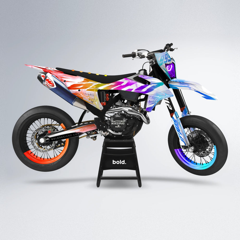 EKKE V2 supermoto graphics kit in Sunset Fade