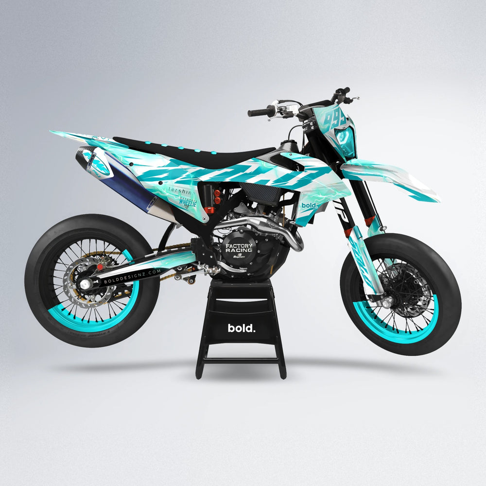 EKKE V2 supermoto graphics kit in Teal