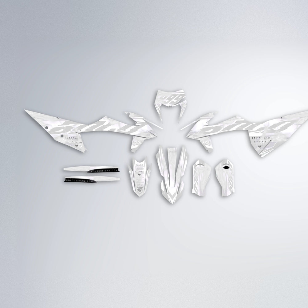 EKKE V2 graphics kit parts layout in White