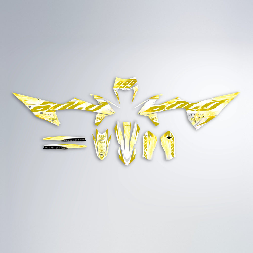 EKKE V2 graphics kit parts layout in Yellow