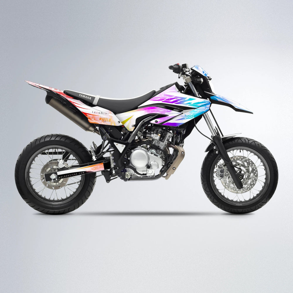 EKKE V2 Yamaha WR 125X supermoto graphics kit in Sunset Fade