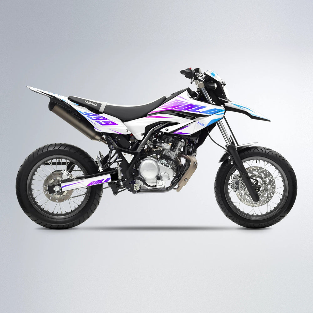 EKKE Yamaha WR 125X supermoto graphics kit in Blue Purple Fade