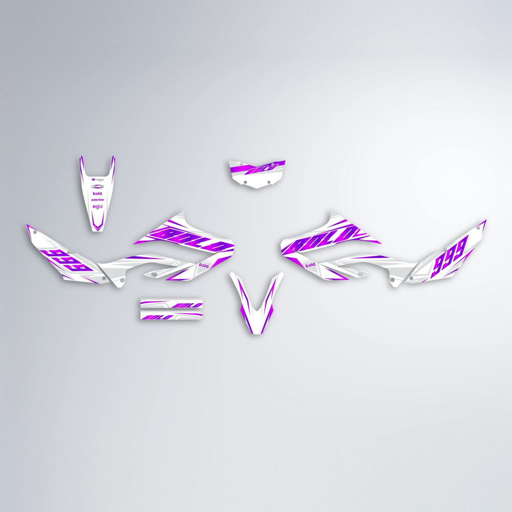 EKKE Yamaha WR 125X graphics kit parts layout in Pink