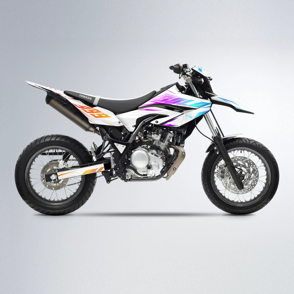 EKKE Yamaha WR 125X supermoto graphics kit in Sunset Fade