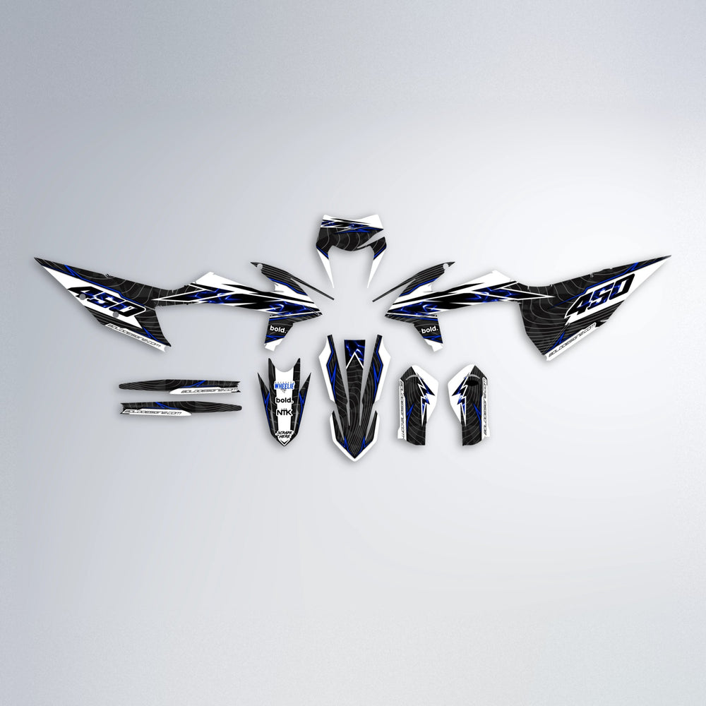 ELECTRA graphics kit parts layout in Blue