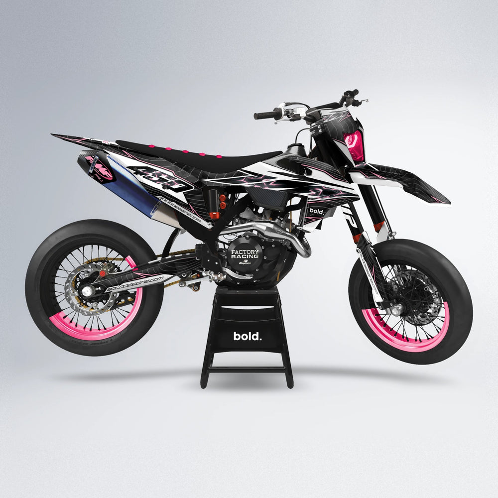 ELECTRA supermoto graphics kit in Sakura Pink