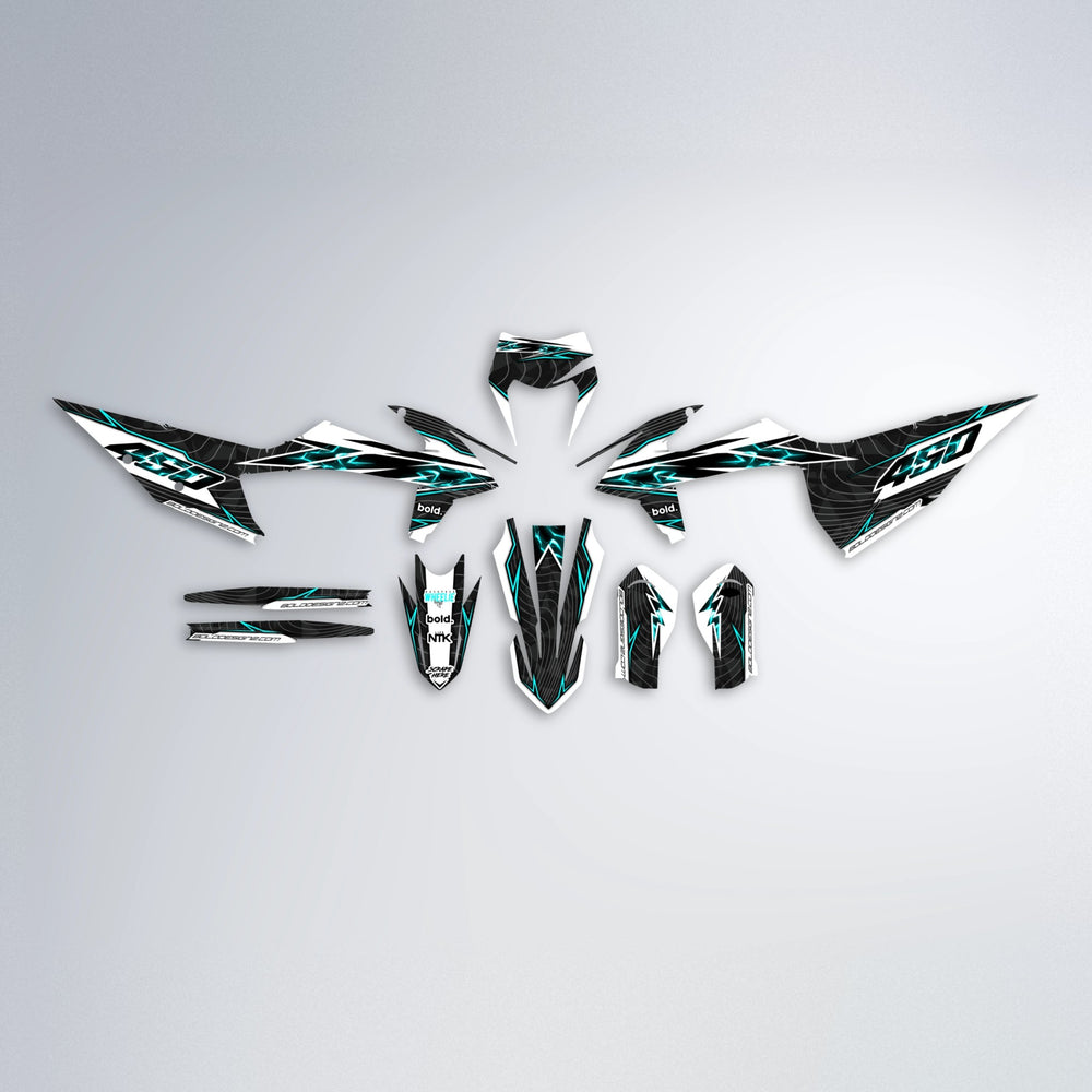 ELECTRA graphics kit parts layout in Teal