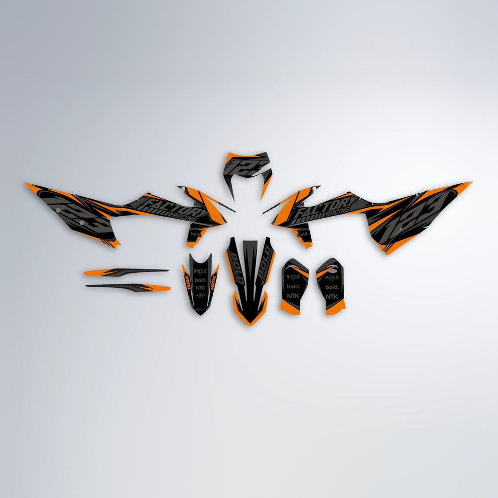 ENEMY graphics kit parts layout in Orange