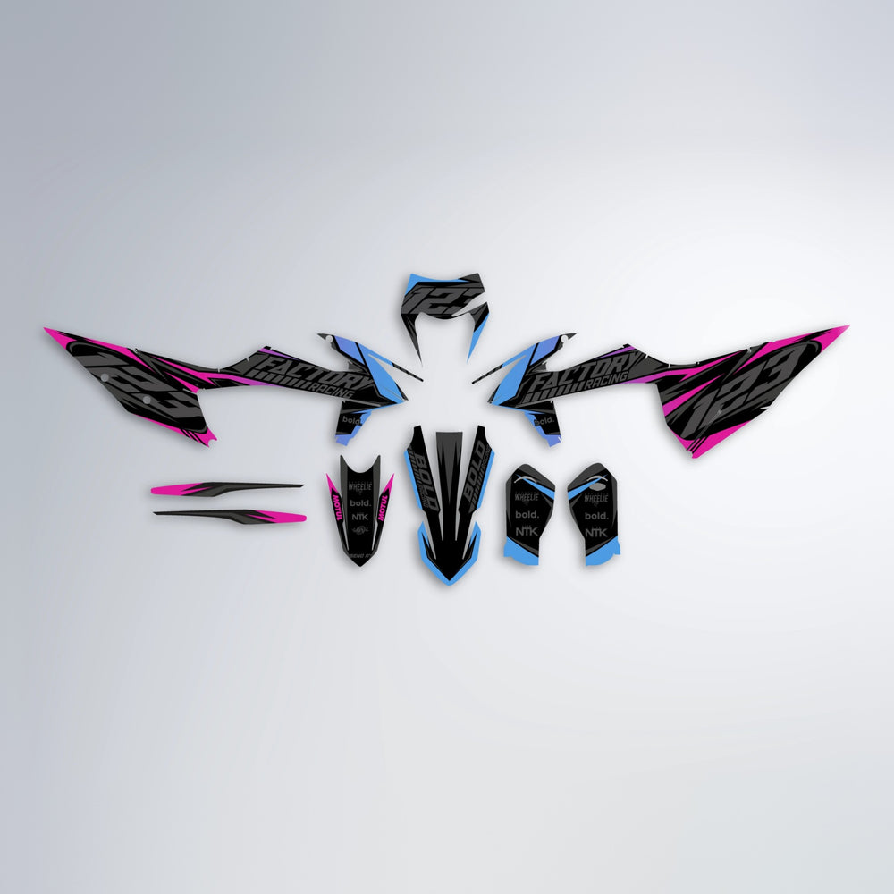 ENEMY graphics kit parts layout in Pink & Light Blue