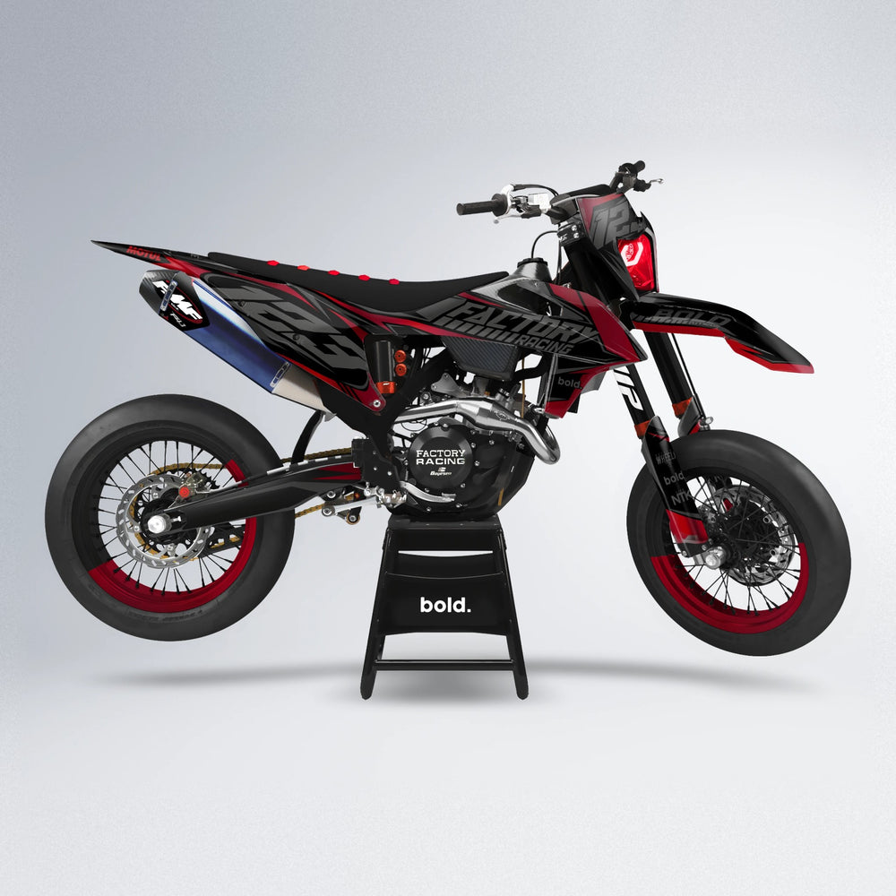 ENEMY supermoto graphics kit in Red Chrome