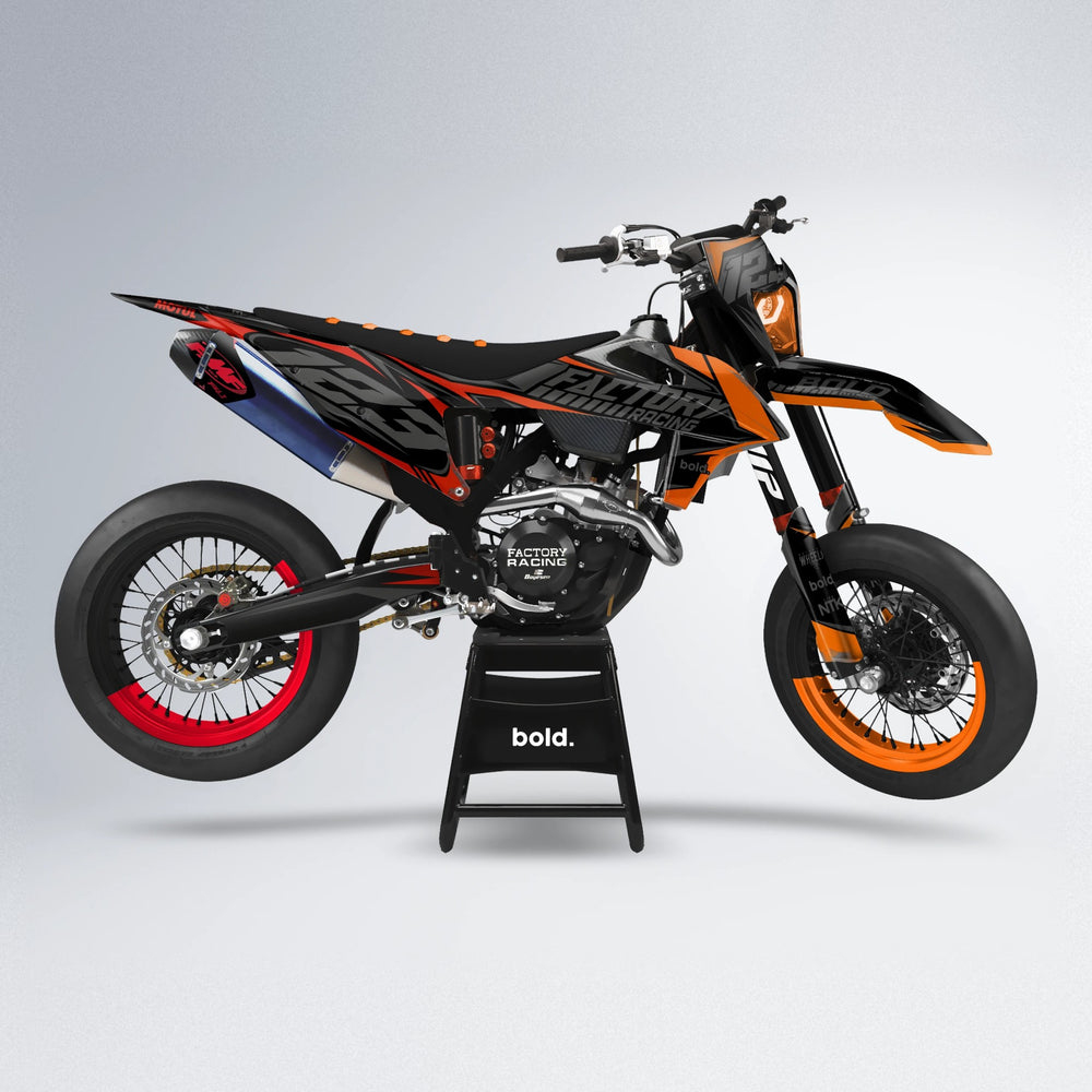ENEMY supermoto graphics kit in Red & Orange