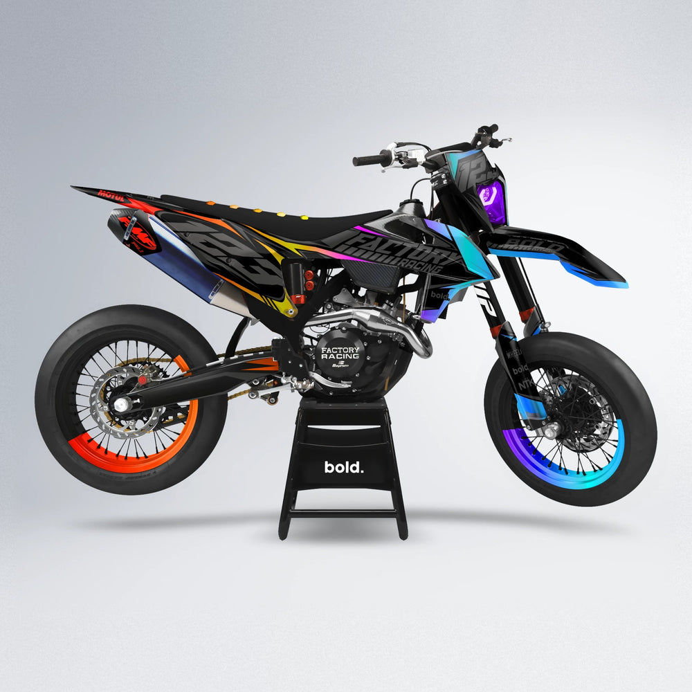 ENEMY supermoto graphics kit in Sunset Fade