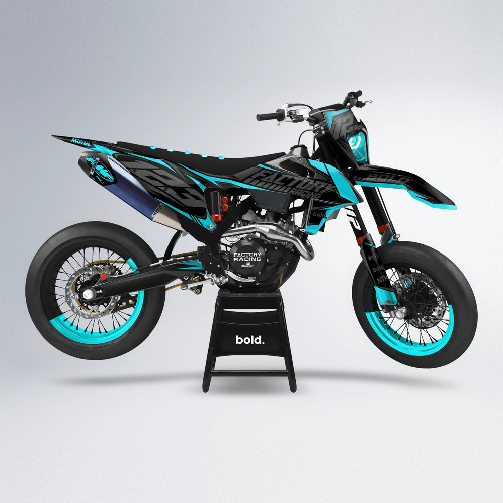 ENEMY supermoto graphics kit in Teal