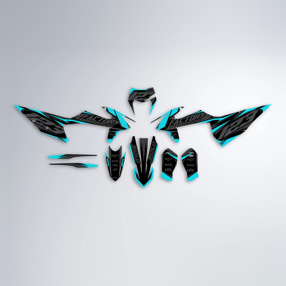 ENEMY graphics kit parts layout in Teal