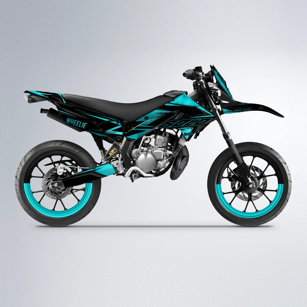 EVO Derbi Senda supermoto graphics kit in Teal