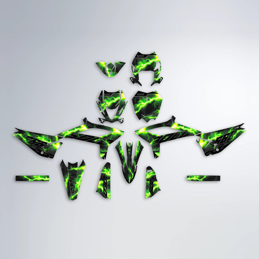 FLASH Beta graphics kit parts layout in Green